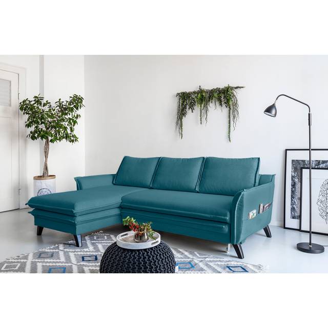 MiuForm Charming Charlie 2 - Piece Upholstered Corner Sofa Turquoise 90cm H X 228cm W X 150cm D