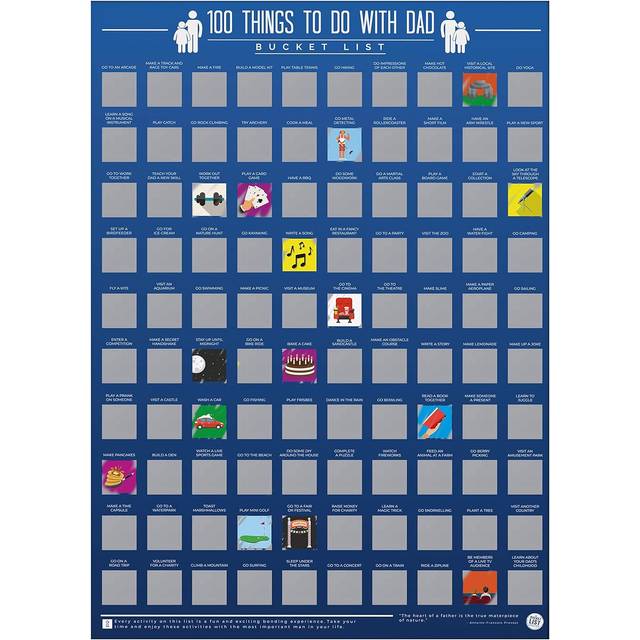 100 Things To Do With Dad Bucket List Scratch Poster