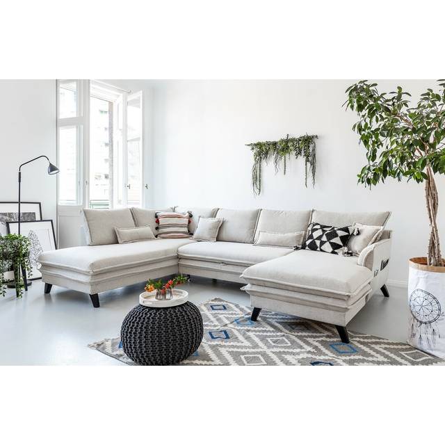 MiuForm Charming Charlie Upholstered Corner Sofa Beige 90cm H X 302cm W X 200cm D
