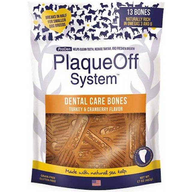 Pro Den Plaque Off Turkey And Cranberry Flavoured Dental Care Dog Bones