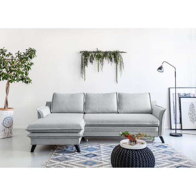 MiuForm Charming Charlie 2 - Piece Upholstered Corner Sofa Light Grey 90cm H X 228cm W X 150cm D