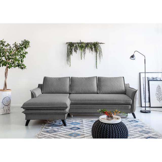 MiuForm Charming Charlie 2 - Piece Upholstered Corner Sofa Grey 90cm H X 228cm W X 150cm D