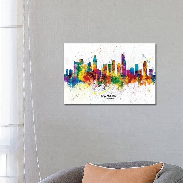 Los Angeles California Skyline Splash by Michael Tompsett - Print on Canvas - Wrapped Canvas (66.04 cm H x 45.72 cm W x 3.175 cm D)