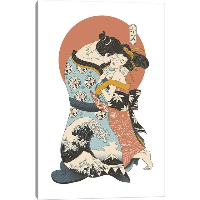 The Kiss Ukiyo-E - Print - Wrapped Canvas (20.32 cm H x 30.48 cm W)
