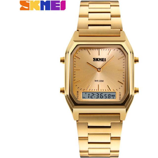 (Gold) SKMEI 1220 Men Square Dual Display Sport Watches