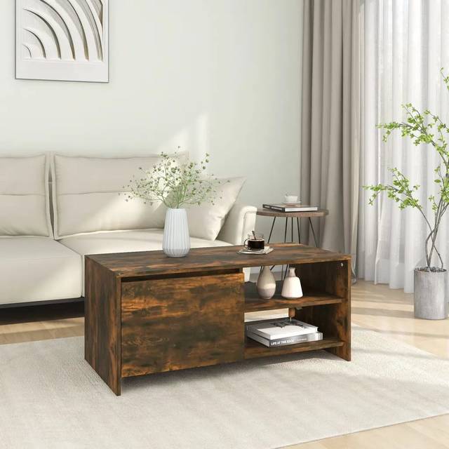 Ebern Designs Coffee Table Sonoma Oak 102X50x45 Cm Engineered Wood - Brown (45cm H X 102cm W X 50cm D)