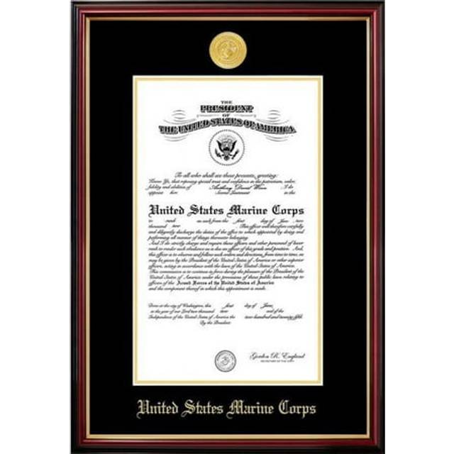 Campus Images MACPT0018.5x11 8.5 x 11 in. Patriot Frames Marine Certificate Petite Mahogany Frame with Gold Medallion