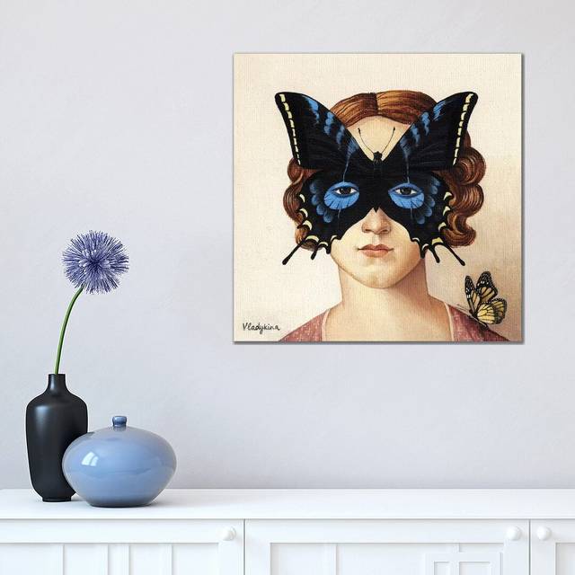 Butterfly by Foxy & Paper - Wrapped Canvas Art Prints (45.72cm H x 45.72cm W)
