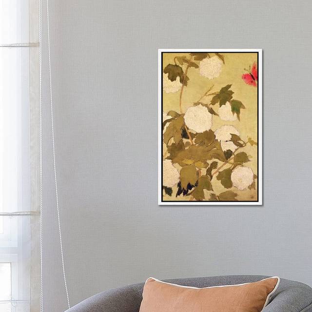 Snowballs, 1891 by Pierre Bonnard - Painting Print on Canvas - White Framed (66.04cm H x 45.72cm W x 3.81cm D)