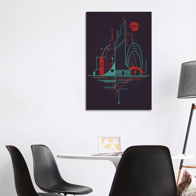 Subway Sky Night by Jay Fleck - Wrapped Canvas Graphic Art (101.6 cm H x 66.04 cm W x 1.91 cm D)