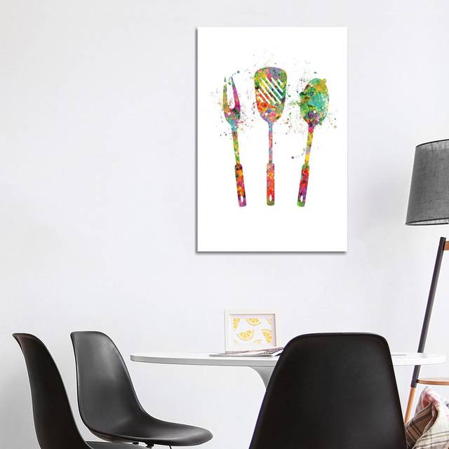 Grill Utensils by Genefy Art - Wrapped Canvas Painting (101.6cm H x 66.04cm W x 3.81cm D)