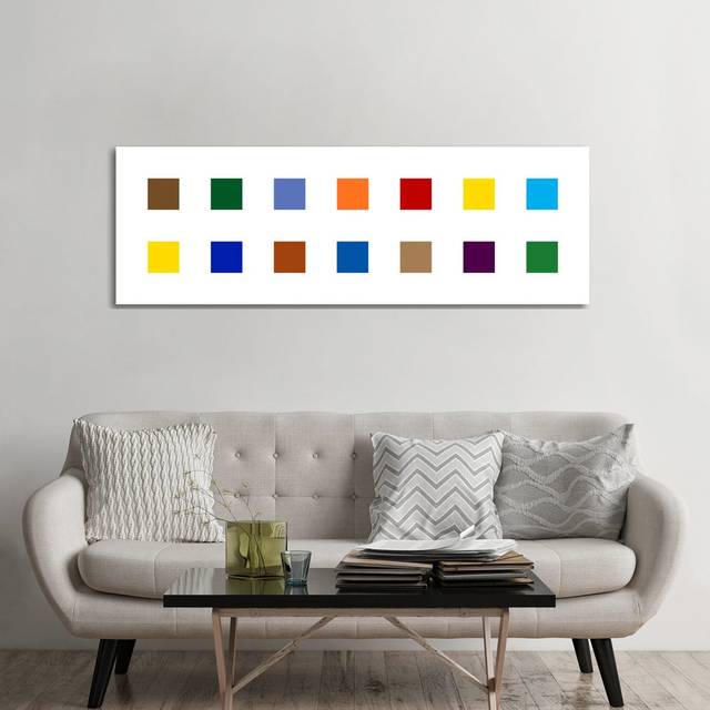 Colourful Squares - Wrapped Canvas Panoramic Graphic Art (182.88 cm H x 60.96 cm W)