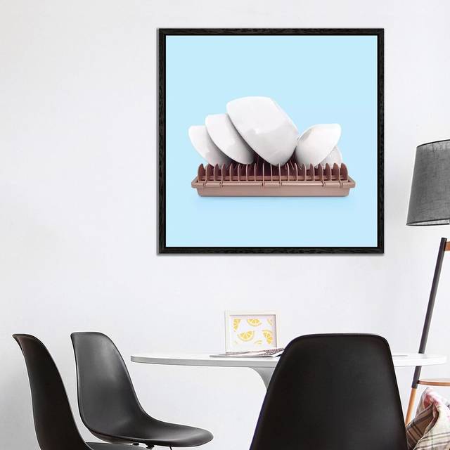 Sydney Plates by Paul Fuentes - Graphic Art Print on Canvas - Black Framed (66.04 cm H x 66.04 cm W x 4.445 cm D)