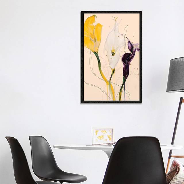 Calla Lily - Blackberry Lemon by Leigh Viner - Graphic Art on Canvas - Black Framed (101.6 cm H x 66.04 cm W)