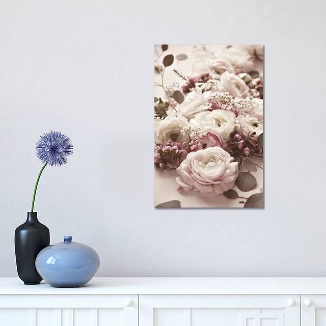 Flat Lay Flowers Dark I by Monika Strigel - Wrapped Canvas Photograph (45.72cm H x 30.48cm W x 1.91cm D)