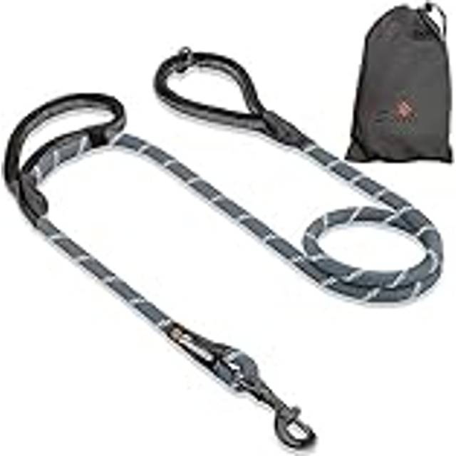 Sweetie Rope Dog Lead - Strong Leash with 2 Comfortable Padded Handles 5 FT for Medium & Large Size Pets - Reflective, Weather Resistant & O-Ring.