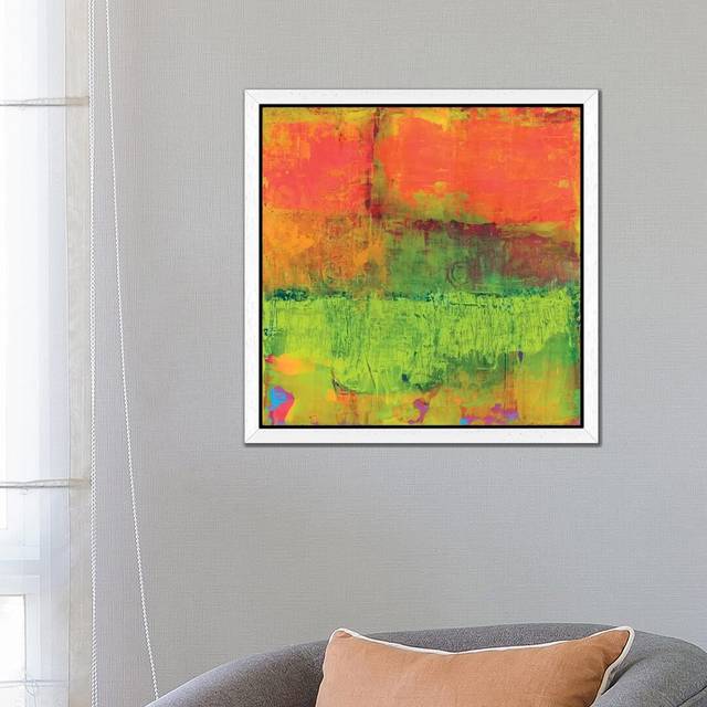 Hi-Fi Abstract IV by Elena Ray - Graphic Art Print on Canvas - White Framed (93.98cm H x 93.98cm W x 3.81cm D)