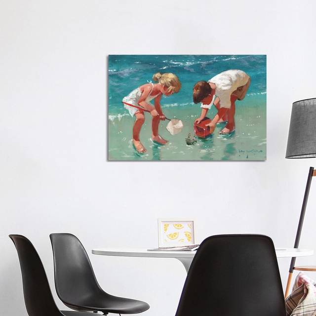Kids and Crab by John Haskins - Wrapped Canvas Wrapped Canvas (101.6 cm H x 66.04 cm W x 1.91 cm D)