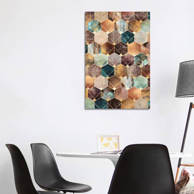 Natural Hexagons And Diamonds by Elisabeth Fredriksson - Wrapped Canvas Graphic Art (101.6 cm H x 66.04 cm W x 3.175 cm D)