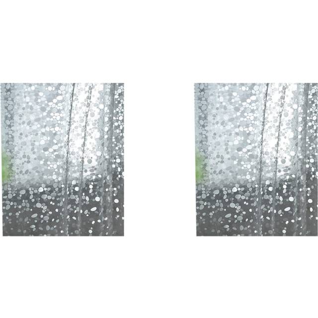 2X Transparent Shower Curtain Lining, Pattern Lightweight Plastic Bathroom Shower Curtain