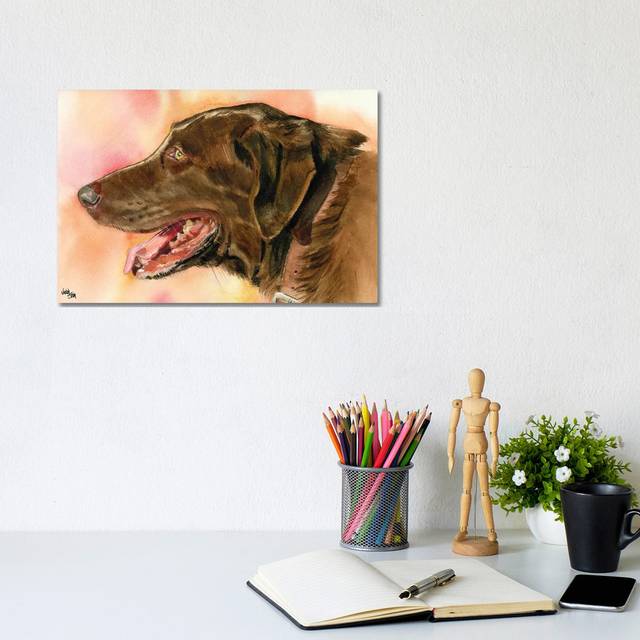 Lady Godiva - Chocolate Lab by Judith Stein - Wrapped Canvas Painting (20.32cm H x 30.48cm W x 1.91cm D)