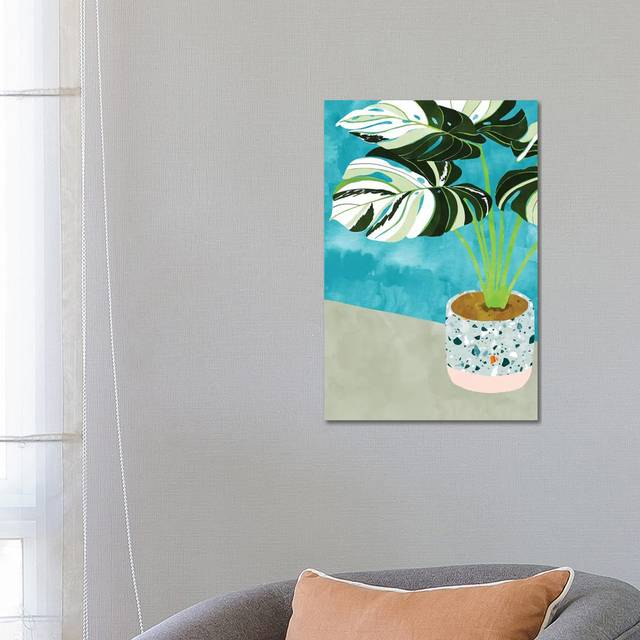 Variegated Monstera - Wrapped Canvas Graphic Art (66.04 cm H x 45.72 cm W x 3.175 cm D)