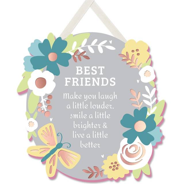 (Best Friends) Hanging Plaque Wall Decor Friend Sentiment Gift