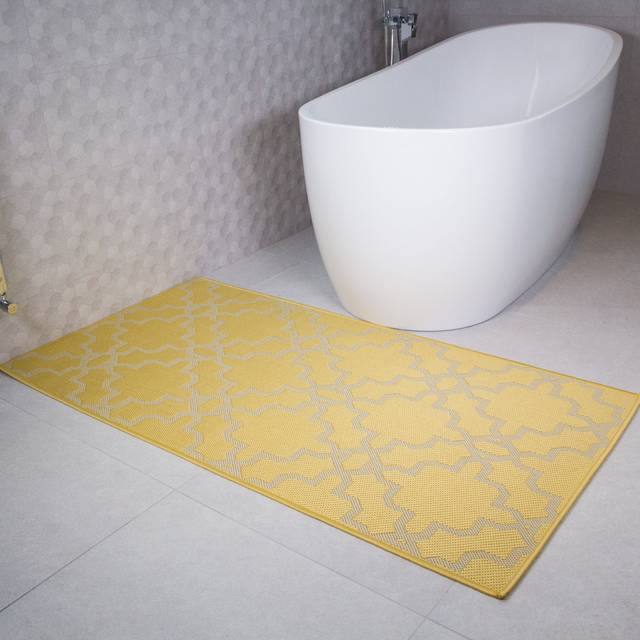 Yellow Flatweave Indoor Outdoor Rug - Darcy - Habitat - 80cm x 150cm