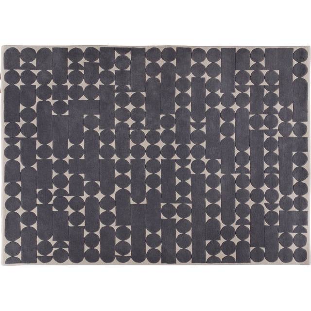 Habitat Penrose Geometric Grey Wool Flatweave Rug -240x170cm