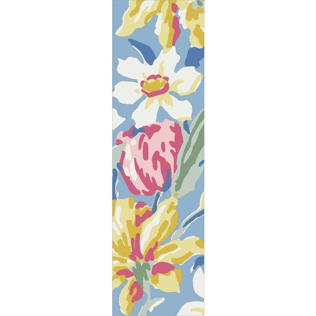 China Blue Laura Ashley Tulips Rug 082208 67x230 - Multi (*)