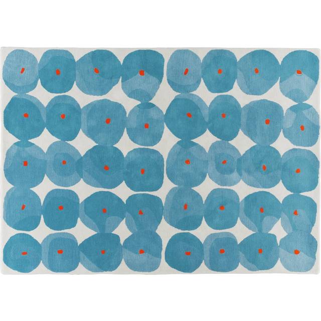Habitat Tash Patterned Blue Wool Cut Pile Rug - 240x170cm