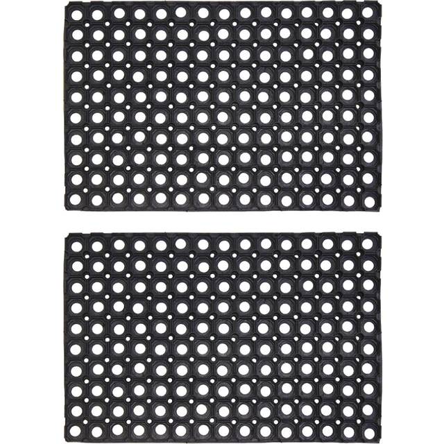 40 W x 60 L cm Non-Slip Outdoor Door Mat - Black