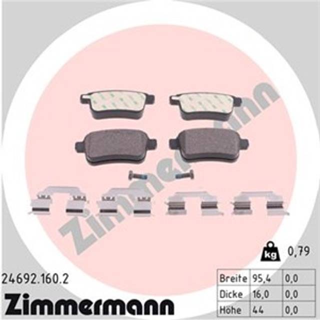 Brake Pad Set, disc brake 24692.160.2 Zimmermann 246921602