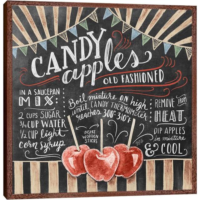 Candy Apples Recipe - Brown Framed Canvas (45.72 cm H x 45.72 cm W)