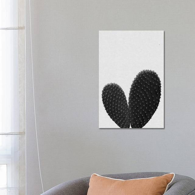 Heart Cactus by - Wrapped Canvas Photograph (66.04 cm H x 45.72 cm W x 1.91 cm D)