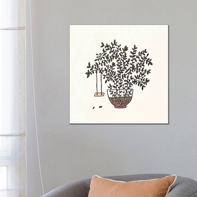 Potted Backyard by Alisa Galitsyna - Wrapped Canvas Graphic Art (66.04cm H x 66.04cm W x 3.81cm D)