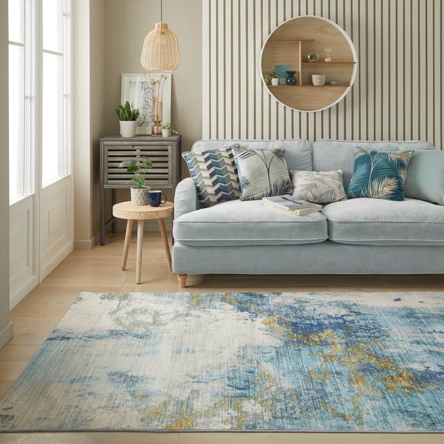 Luxe Washable Rug - Blue