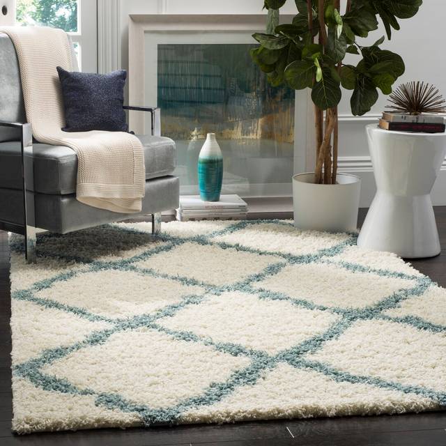 Atchison Power Loom Ivory/Light Blue Rug (Rectangle 122 x 183cm)