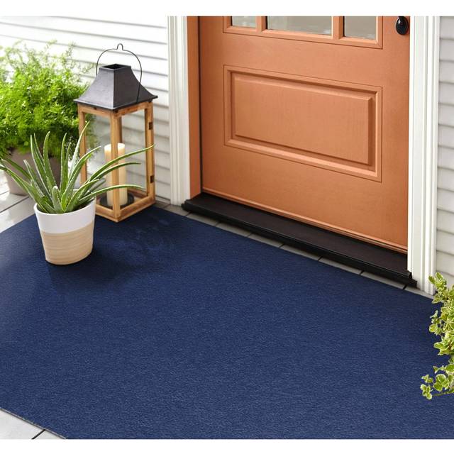 Gravel W39 x L59 cm Non-Slip Outdoor Door Mat - Night Blue (59cm W X 39cm L)