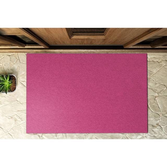 Gravel W39 x L59 cm Non-Slip Outdoor Door Mat - Raspberry (59cm W X 39cm L)