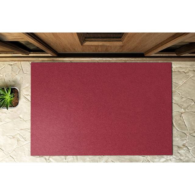 Gravel W39 x L59 cm Non-Slip Outdoor Door Mat - Night Red (59cm W X 39cm L)