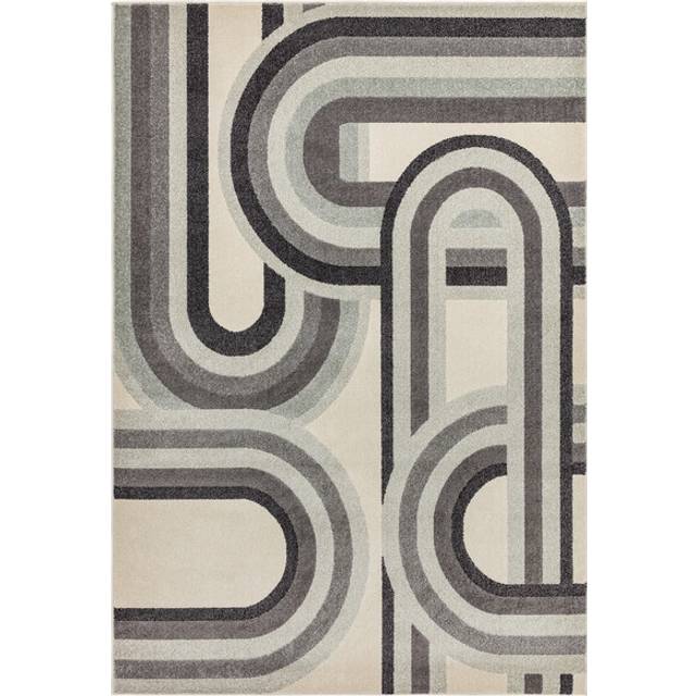 200 x 290cm - Grey Rugs - Retro Rug - Oak Furnitureland