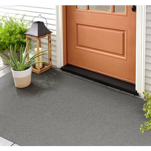 Gravel W39 x L59 cm Non-Slip Outdoor Door Mat - Grey (59cm W X 39cm L)