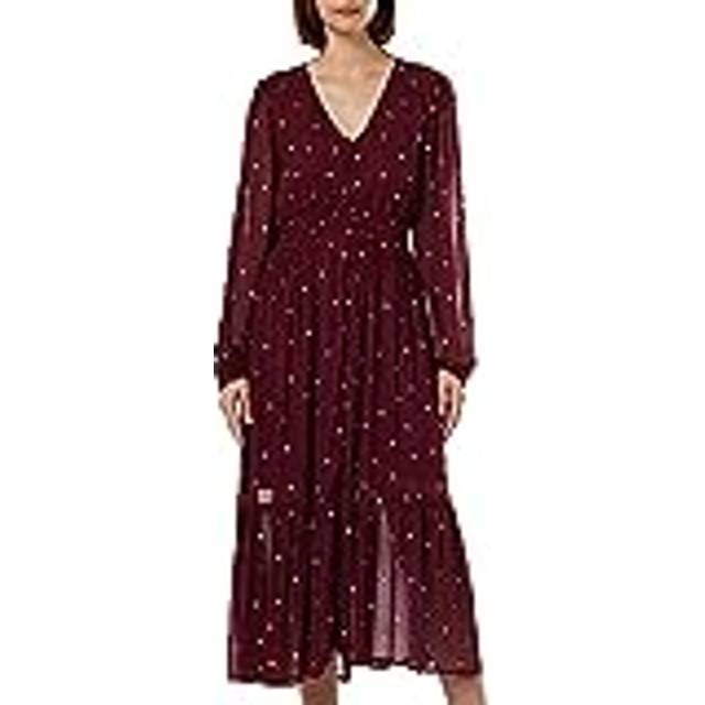 Pepe Jeans for woman. PL953359 Garnet Gio dress (L), Casual, Maroon, Viscose, Long sleeve, Sustainable
