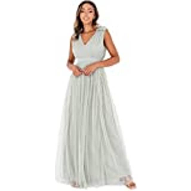 Ruffle Shoulder Maxi Dress - Mint - 10