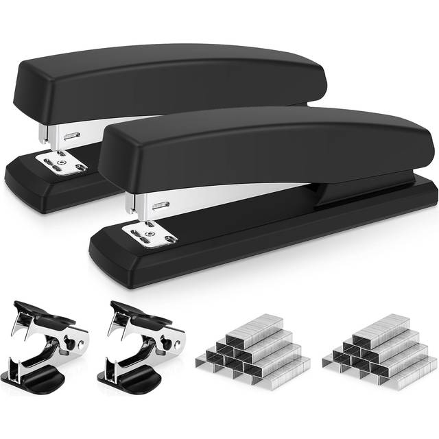 Deli Stapler, Desktop Stapler, Office Stapler, 25 Sheet Capacity, 2pack (Black)