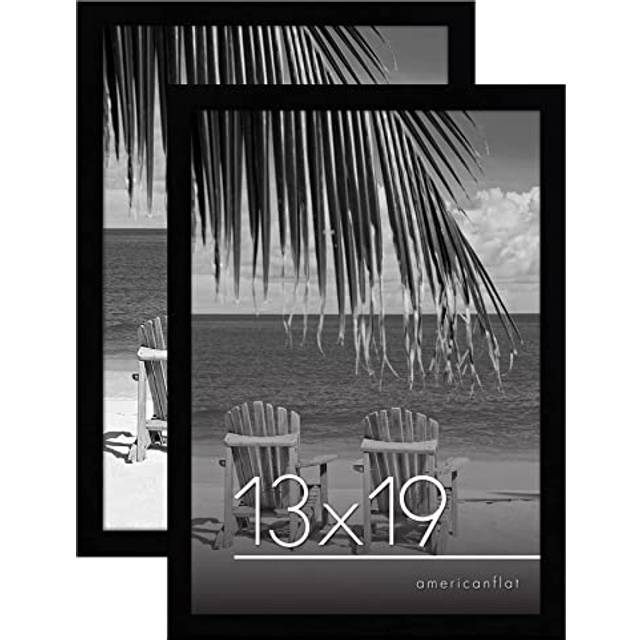 Americanflat 13x19 Picture Frames in Black - Set of 2 - Engineered Wood Photo Frame with Shatter-Resistant Glass and Hanging Hardware for Wall Display