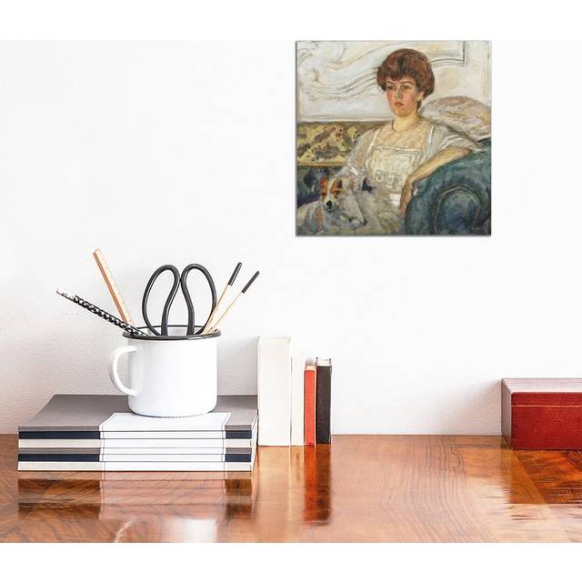 Woman on a Blue Sofa by Pierre Bonnard - Wrapped Canvas Art Prints (30.48cm H x 30.48cm W x 1.9cm D)