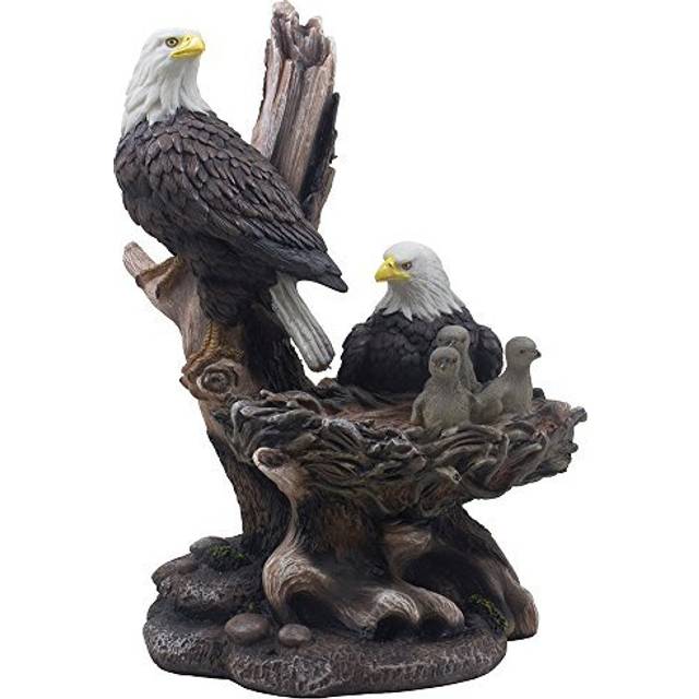 Bocianelli Patriotic American Bald Eagle Family Statue in Rustic Home Decor Sculptures & Figurines and Wildlife Bird Gifts