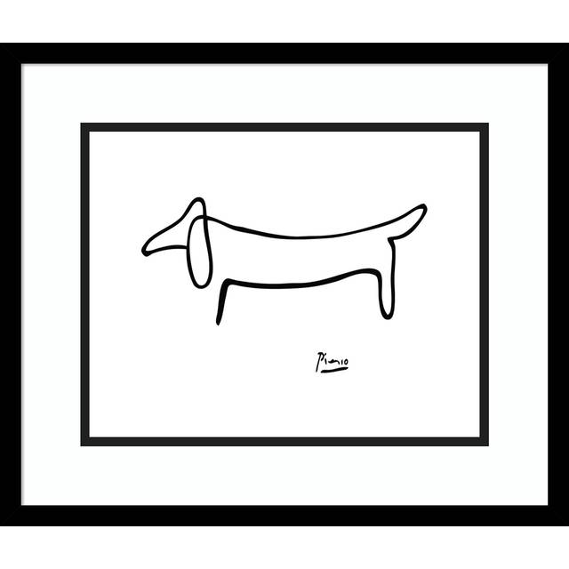 Amanti Art Framed Wall Art Print 17x20 Le Chien (The Dog) by Pablo Picasso  Animals Wall Art  Museum Masters Classics Decor  Small Poster Painting Art